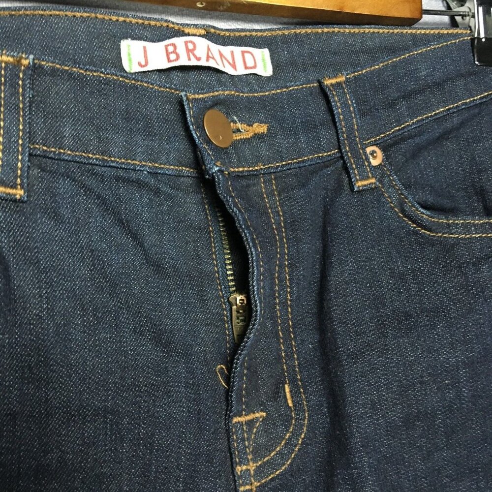 J Brand Womens Skinny Leg Pure Blue Jeans size 31 Dark Wash Stretch Denim Pants - Picture 9 of 15